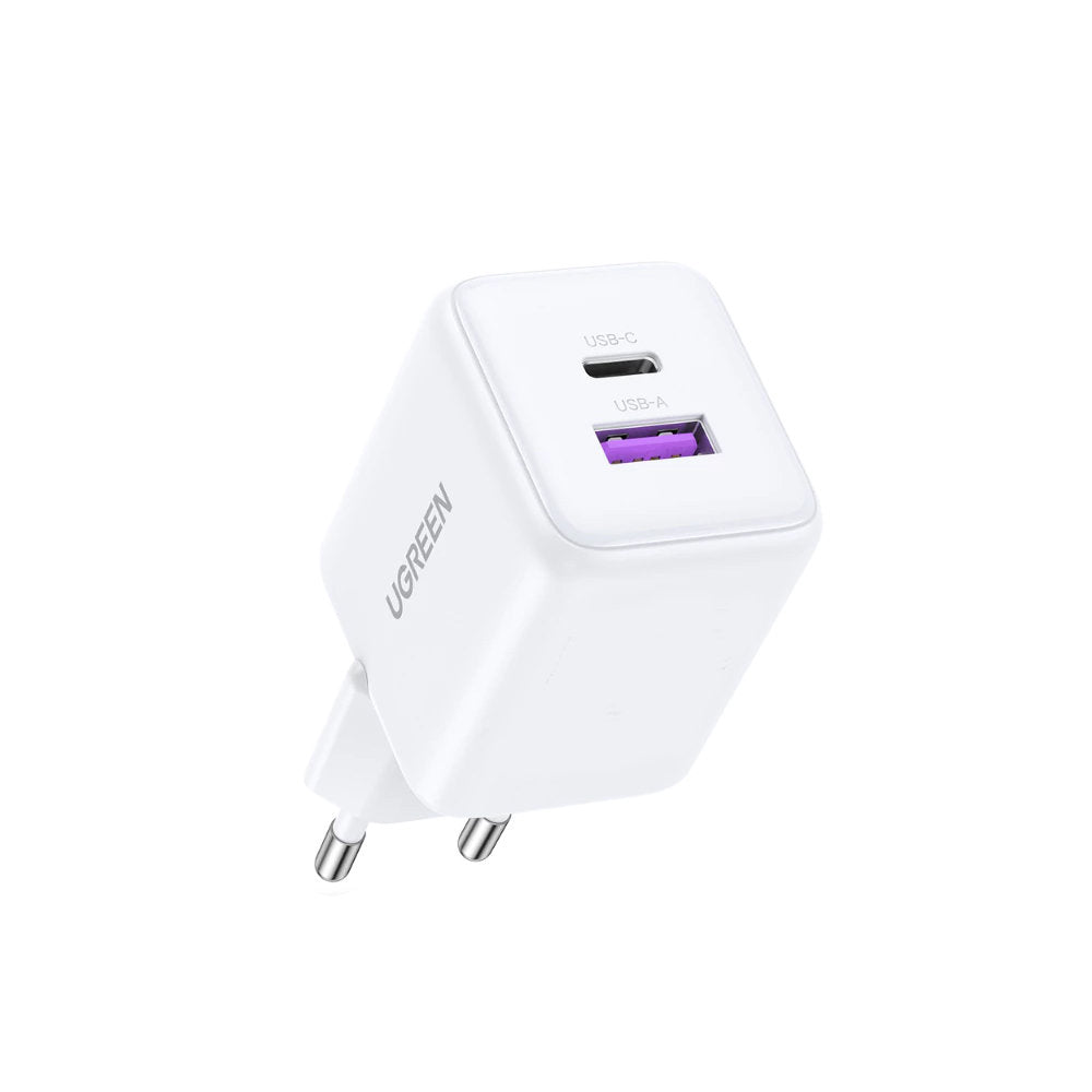 Caricabatterie Retea UGREEN X516, 30W, 3A, 1 x USB-A - 1 x USB-C, Bianco