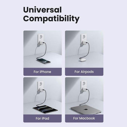 Caricabatterie Rete UGREEN X516, 30W, 3A, 1 x USB-A - 1 x USB-C, Blu