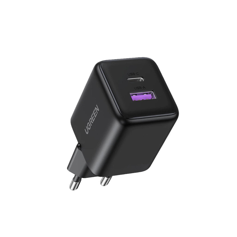 UGREEN X516 Network Charger, 30W, 3A, 1 x USB-A - 1 x USB-C, Black