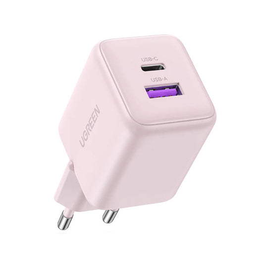 UGREEN X516 Network Charger, 30W, 3A, 1 x USB-A - 1 x USB-C, Pink