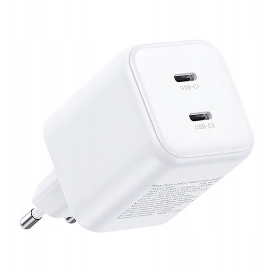 Caricatore da rete UGREEN X526 (65154), 45W, 3A, 2 x USB-C, Bianco