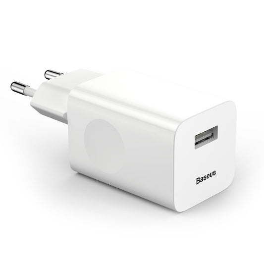 Caricabatterie Rete Baseus, 24W, 3A, 1 x USB-A, Bianco CCALL-BX02