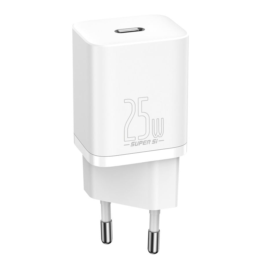 Caricabatterie di rete Baseus Super Si, 25W, 3A, 1 x USB-C, bianco CCSP020102