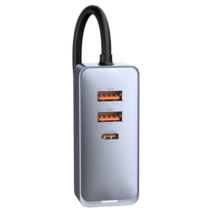 Caricabatterie da auto Baseus Share Together, 120W, 3A, 2 x USB-A - 2 x USB-C, grigio CCBT-A0G