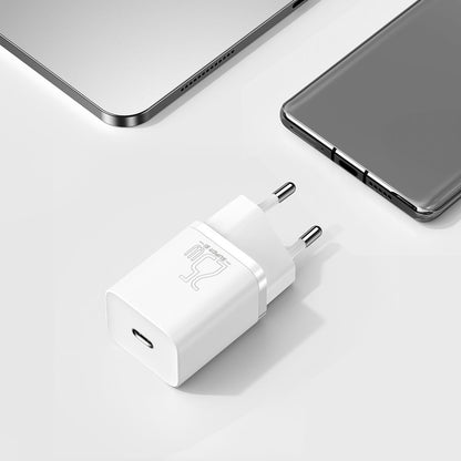 Caricabatterie di rete Baseus Super Si, 25W, 3A, 1 x USB-C, bianco CCSP020102