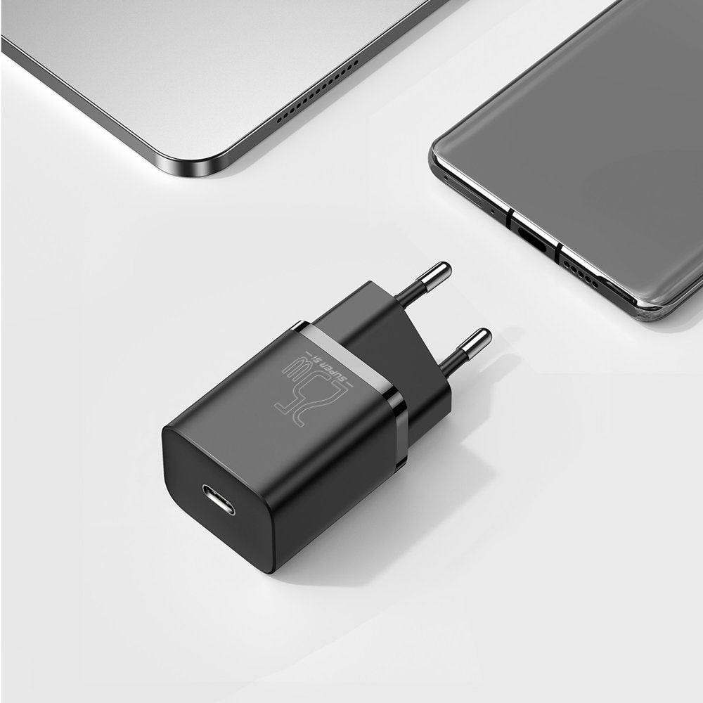 Caricabatterie di rete Baseus Super Si, 25W, 3A, 1 x USB-C, nero CCSP020101