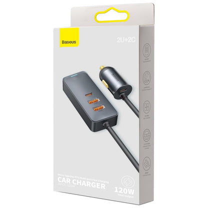 Caricabatterie da auto Baseus Share Together, 120W, 3A, 2 x USB-A - 2 x USB-C, grigio CCBT-A0G