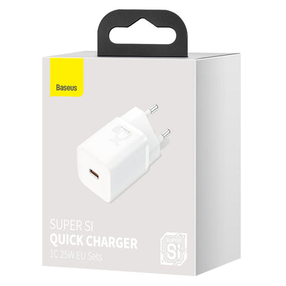 Caricabatterie di rete Baseus Super Si, 25W, 3A, 1 x USB-C, bianco CCSP020102