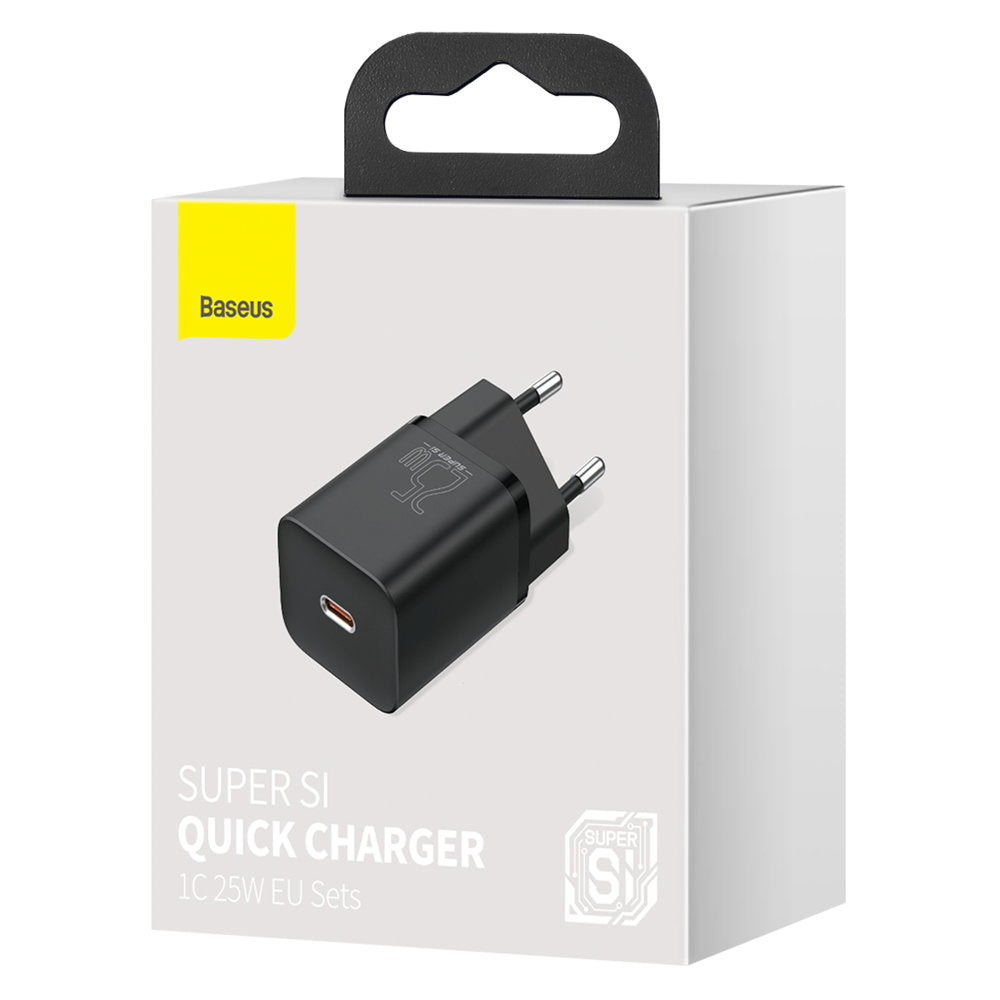 Caricabatterie di rete Baseus Super Si, 25W, 3A, 1 x USB-C, nero CCSP020101