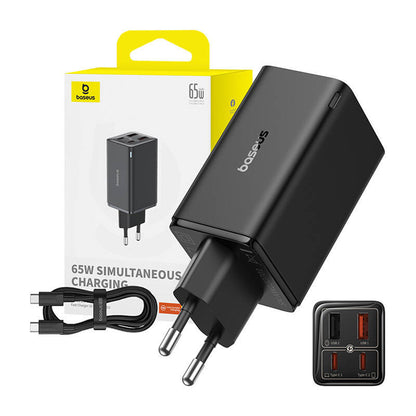 Caricatore di rete USB-C Baseus GaN 6 Pro, 65W, 3,25A, 2 x USB-A - 2 x USB-C, nero P10162701113113-00 