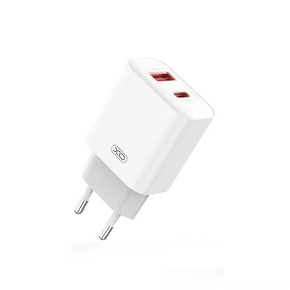 Caricatore di rete con cavo USB-C XO Design CE12, 20W, 3A, 1 x USB-A - 1 x USB-C, bianco