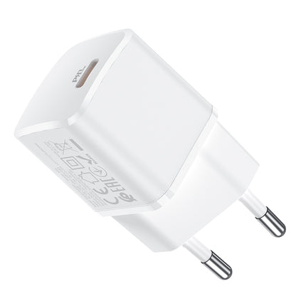 Caricabatterie di rete HOCO N10, 20W, 3A, 1 x USB-C, bianco