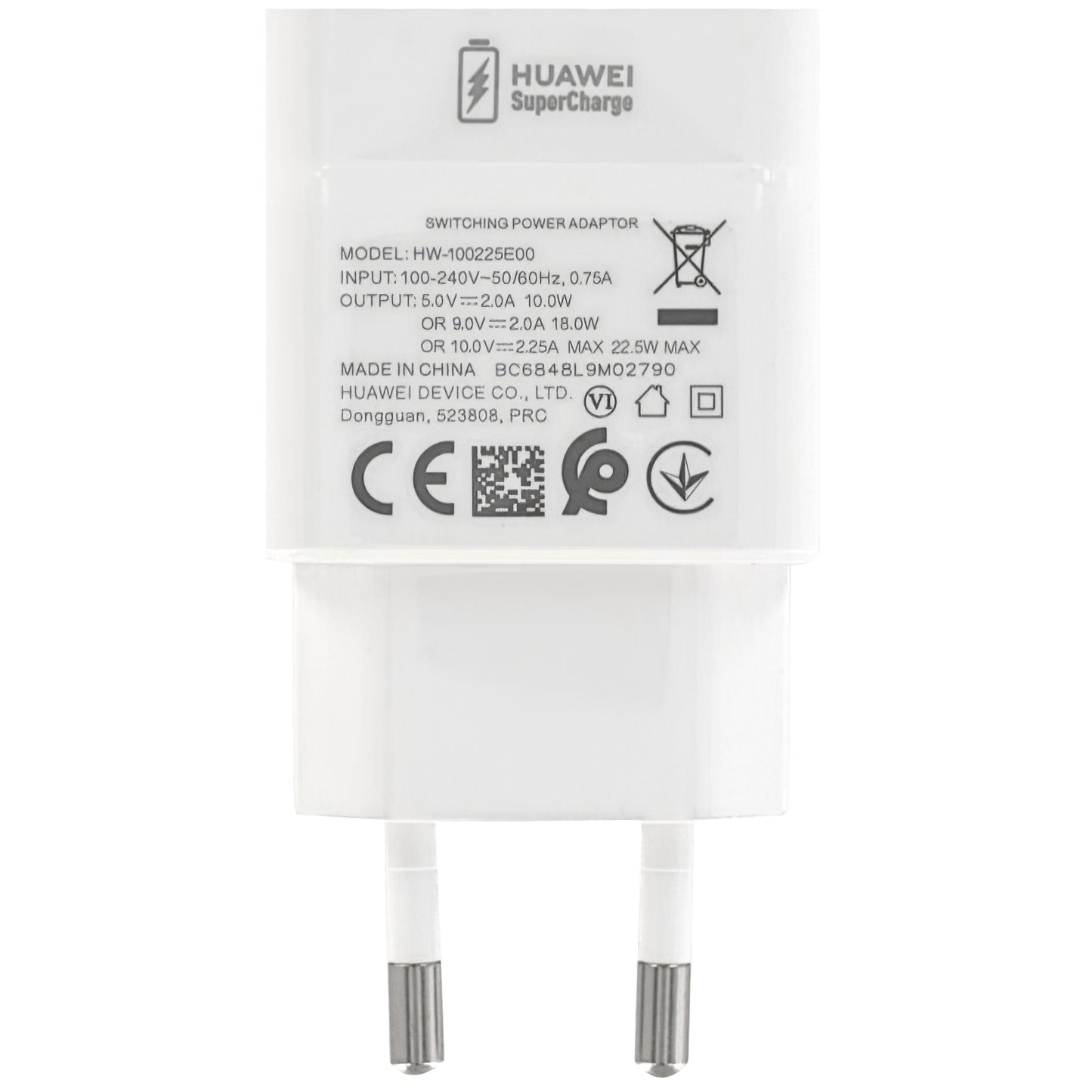 Caricabatterie di rete Huawei CP404 HW-100225E00, 22,5W, 2,25A, 1 x USB-A, bianco 02221268