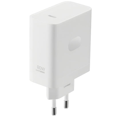 Caricatore di rete OnePlus con cavo USB-C OnePlus, 80W, 7,3A, 1 x USB-C, bianco 5461100248