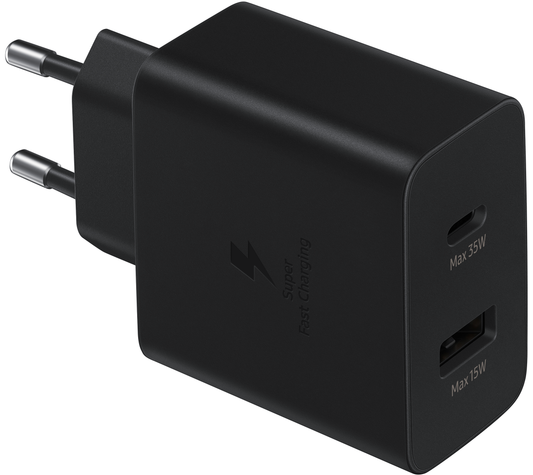 Caricabatterie di rete Samsung, 35W, 3A, 1 x USB-A - 1 x USB-C, nero EP-TA220NBEGEU