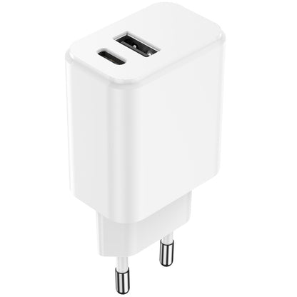 Caricatore di rete Setty, 20W, 3A, 1 x USB-A - 1 x USB-C, bianco