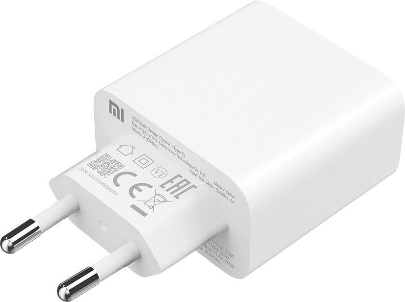 Caricabatterie di rete Xiaomi, 33W, 3A, 1 x USB-A - 1 x USB-C, bianco BHR4996996GL