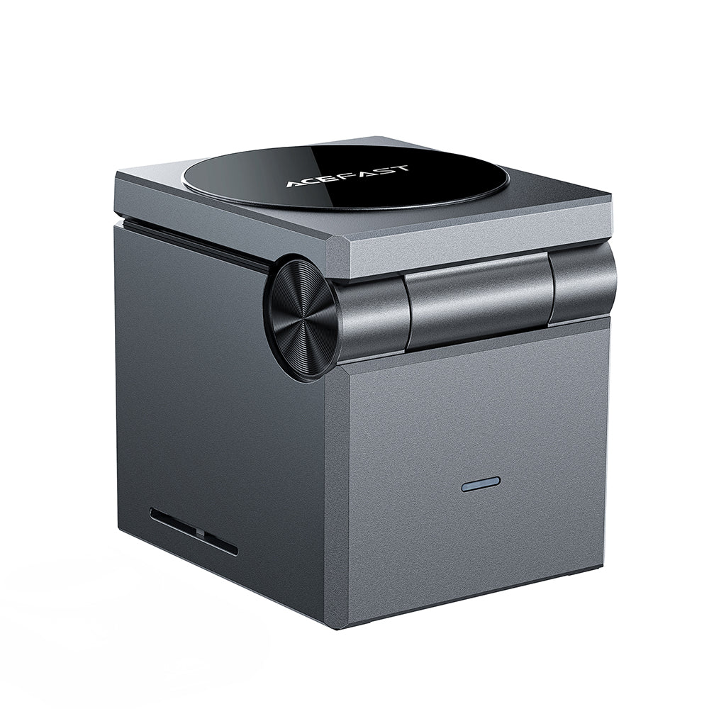 Caricabatterie Wireless Retea Acefast E18 Cubo di Rubik 3in1, 23W, 1.67A, Grigio