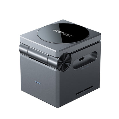 Caricabatterie Wireless Retea Acefast E18 Cubo di Rubik 3in1, 23W, 1.67A, Grigio