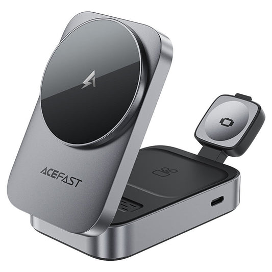 Caricabatterie Wireless Rete Acefast E22 3in1, 22.5W, 1.67A, Grigio