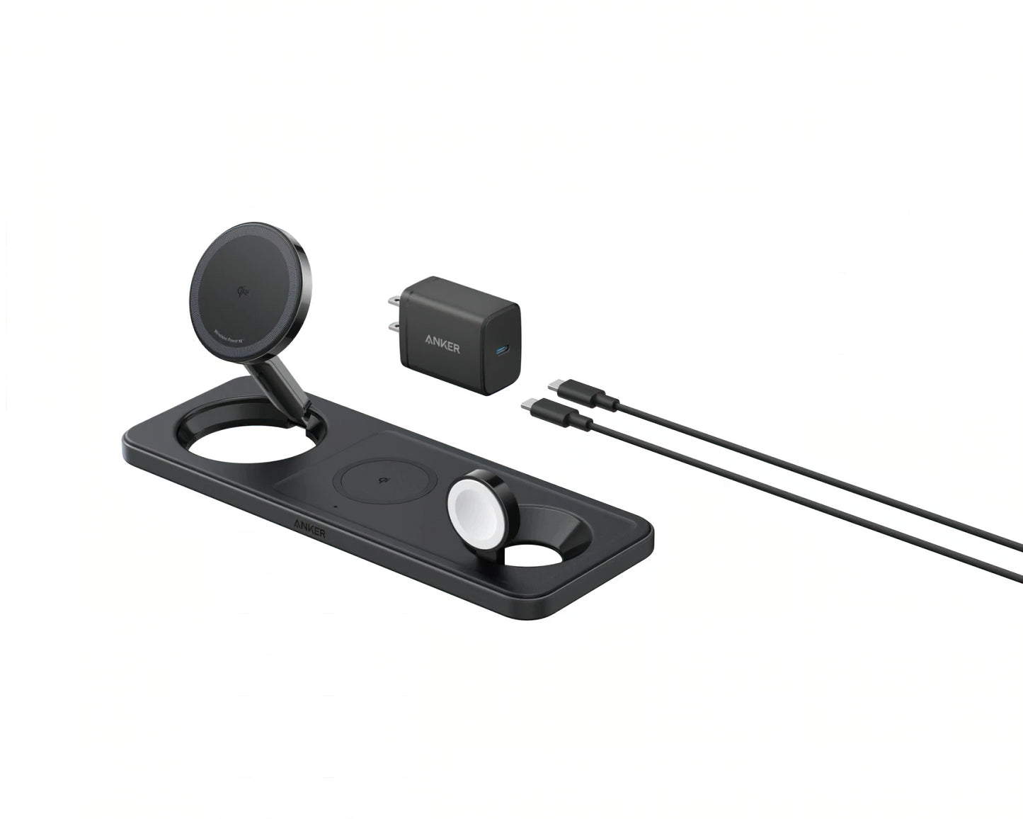 Caricabatterie Rete Wireless Anker MagGo 3in1, 15W, 1.67A, Nero B25M1311