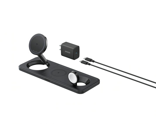 Caricabatterie Rete Wireless Anker MagGo 3in1, 15W, 1.67A, Nero B25M1311