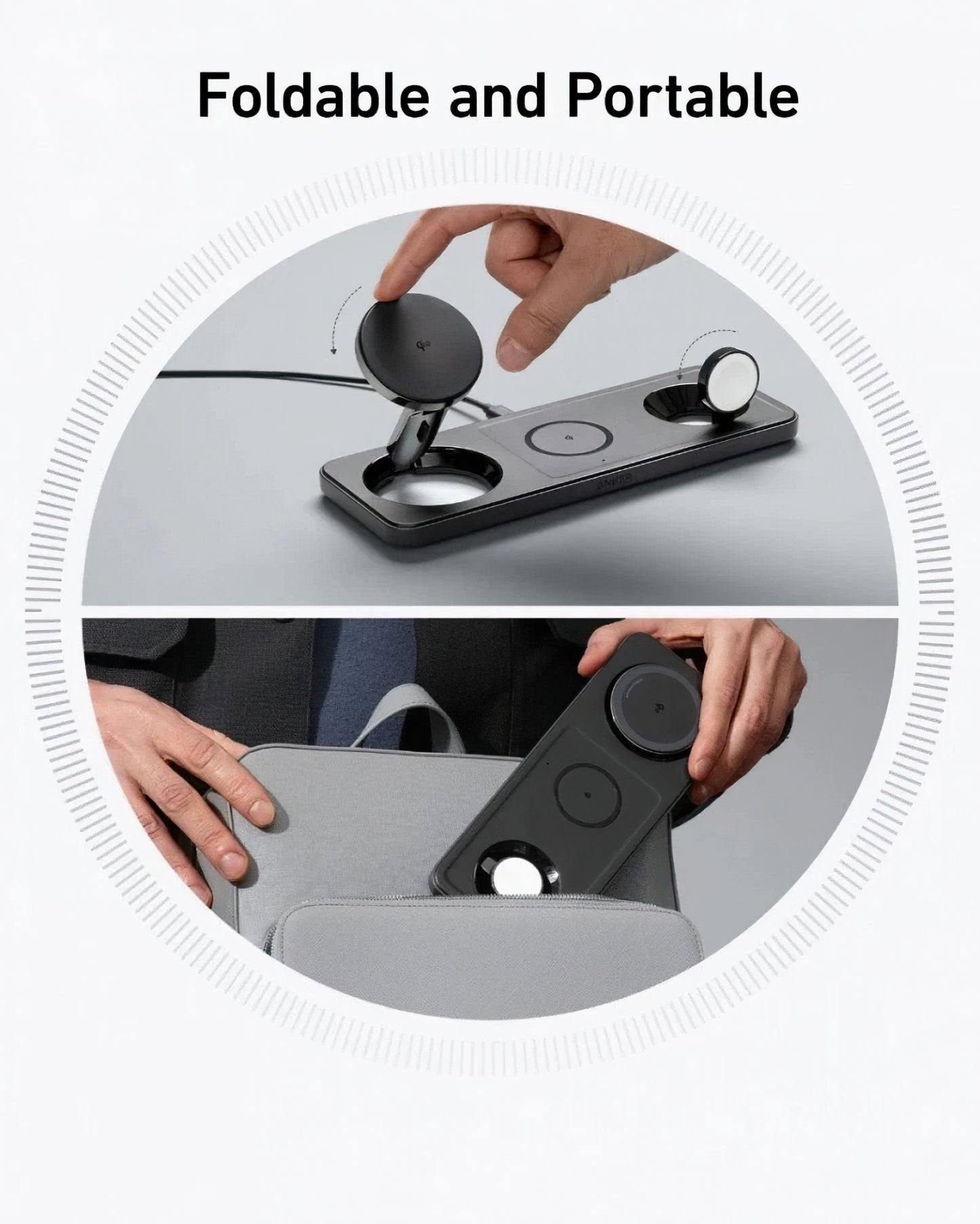 Caricabatterie Rete Wireless Anker MagGo 3in1, 15W, 1.67A, Nero B25M1311