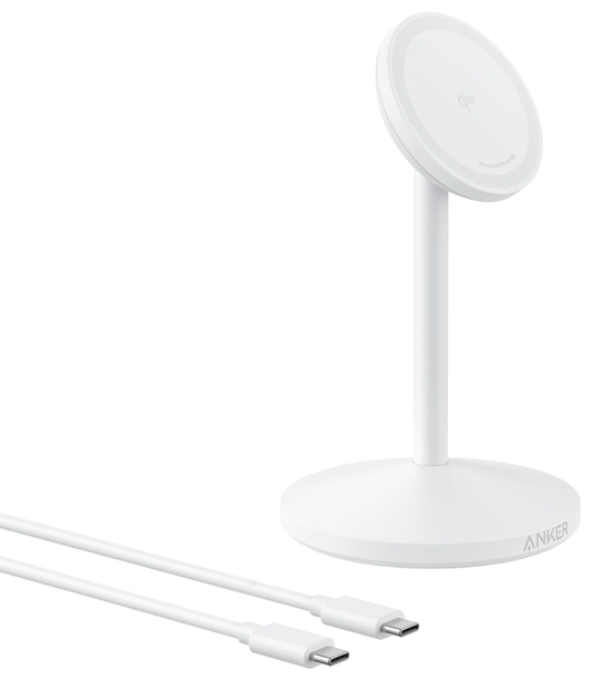 Caricabatterie Retea Wireless Anker MagGo Stand, 15W, 1.67A, Bianco A25X1H21
