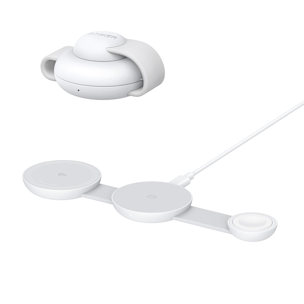 Caricatore Retea Wireless Anker MagGo 3in1, 15W, 1.67A, Bianco B25M8H21