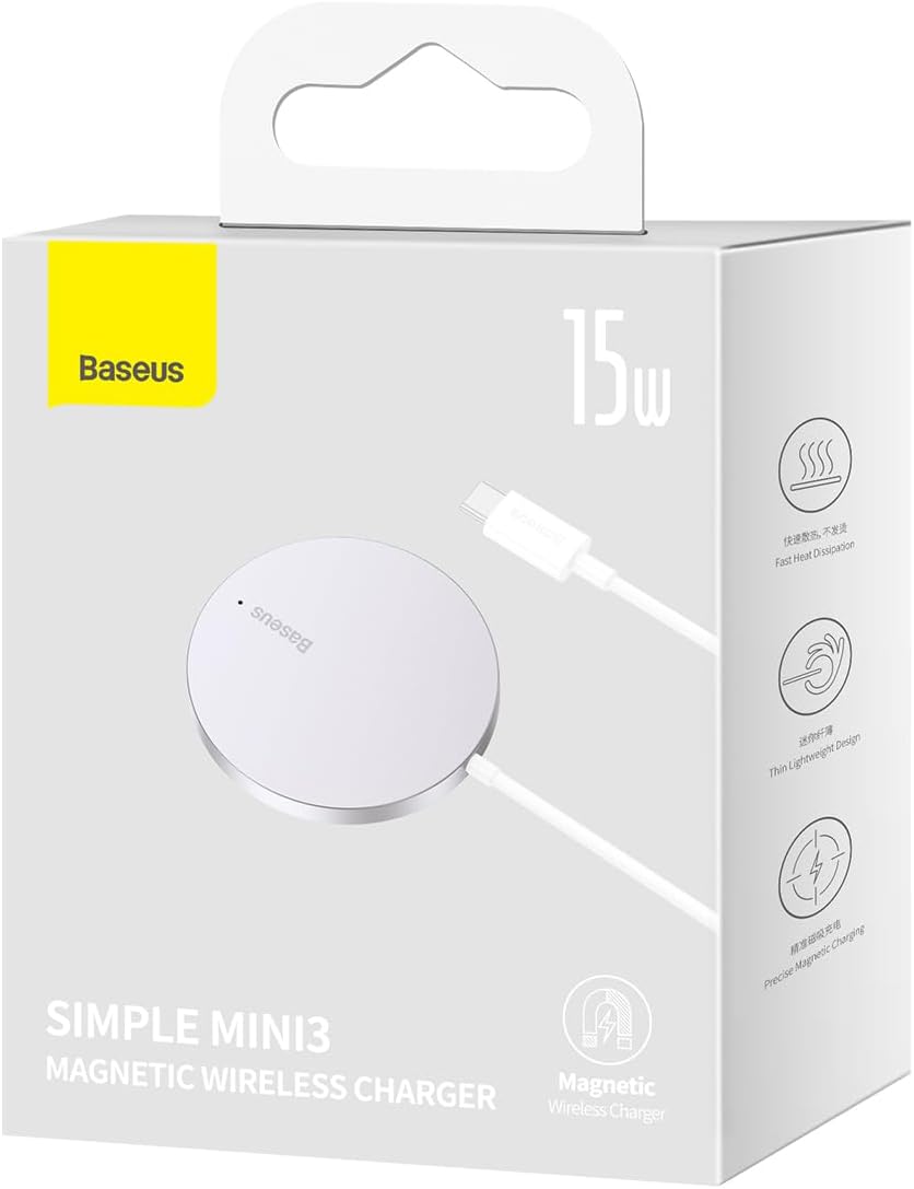 Caricatore di rete wireless Baseus Simple Simple Mini 3, 15W, 1,67A, argento CCJJ040012 