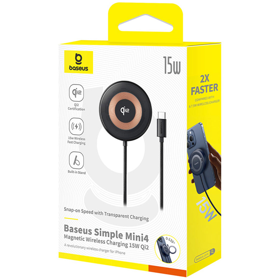 Caricabatterie Rete Wireless Baseus Simple Mini4, 15W, 1.67A, Nero P10273300121-01