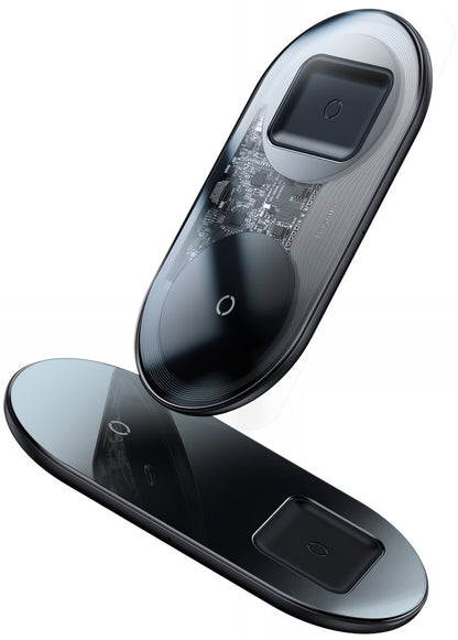 Baseus Simple 2in1 Wireless Network Charger, 15W, 1.67A, Transparent WXJK-A01