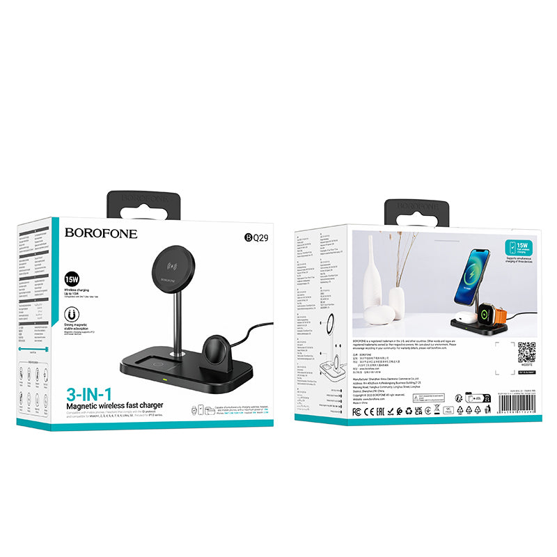 Caricatore di rete wireless Borofone BQ29, 15W, 1,67A, nero 