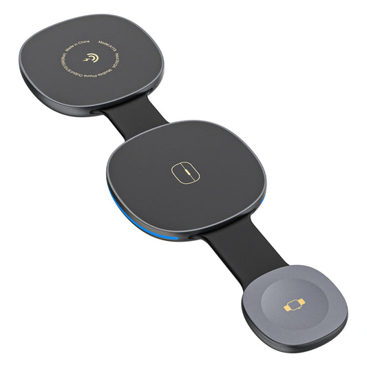 Caricabatterie Rete Wireless Dudao A11S 3in1, 15W, Nero