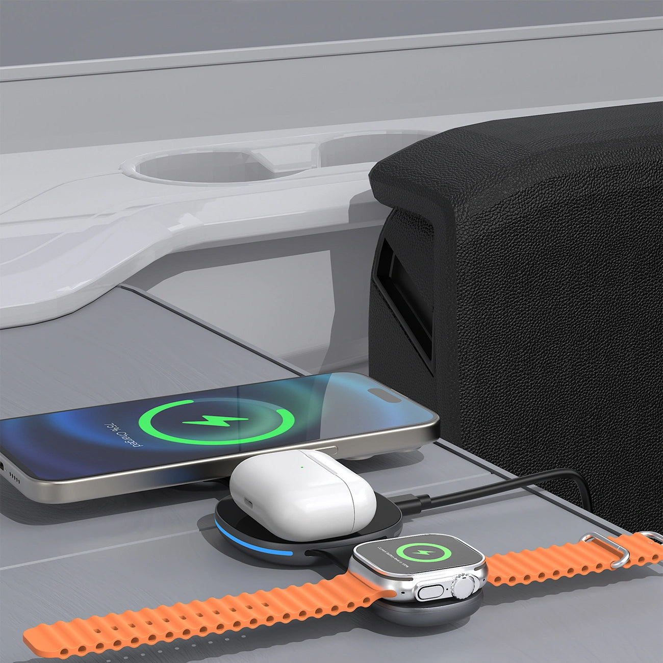 Caricabatterie Rete Wireless Dudao A11S 3in1, 15W, Nero