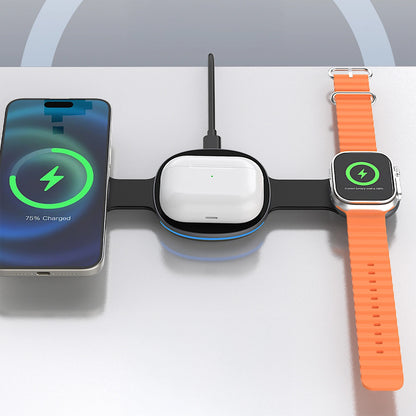 Caricabatterie Rete Wireless Dudao A11S 3in1, 15W, Nero