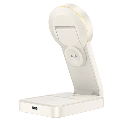 Caricabatterie Wireless Retea HOCO CQ3 3in1, 15W, 1.67A, Bianco