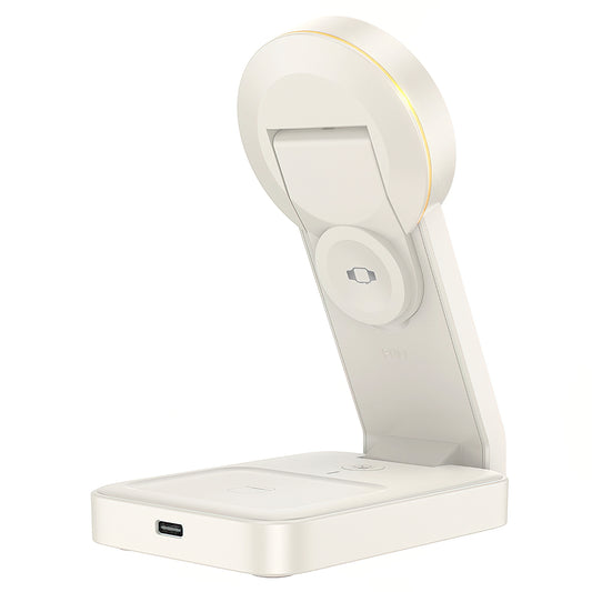 Caricabatterie Wireless Retea HOCO CQ3 3in1, 15W, 1.67A, Bianco