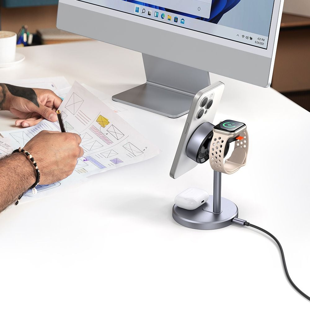 Caricabatterie Wireless McDodo CH-2462 Swan 3in1, 22.5W, 1.67A, Nero