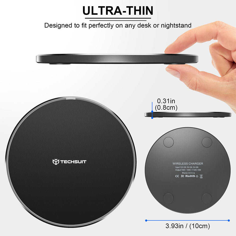 Techsuit CHWR031 Premium Wireless Network Charger, 15W, 1.67A, White