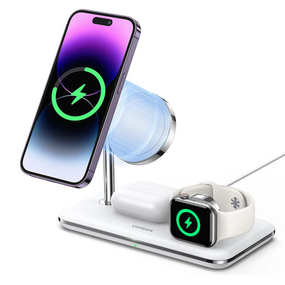 Caricabatterie Wireless da Rete UGREEN CD278 3in1, 25W, 1.67A, Bianco