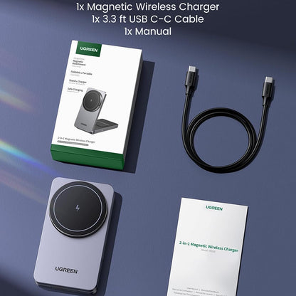 Caricabatterie Wireless UGREEN W528 2in1, 20W, 1.67A, Nero