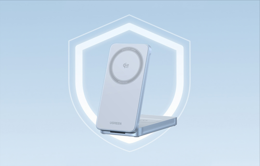 Caricatore Wireless da Rete UGREEN MagFlow 2in1, 25W, Blu, Ricondizionato