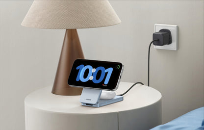 Caricabatterie Wireless UGREEN MagFlow 2in1, 25W, Blu