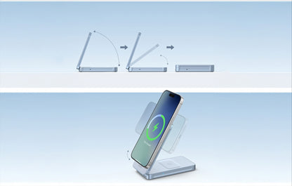Caricabatterie Wireless UGREEN MagFlow 2in1, 25W, Blu