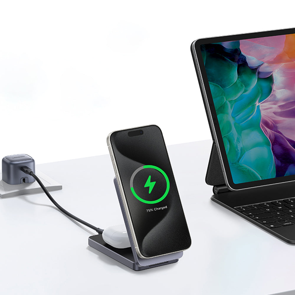 Caricabatterie Wireless UGREEN W706 2in1, 20W, 1.67A, Nero