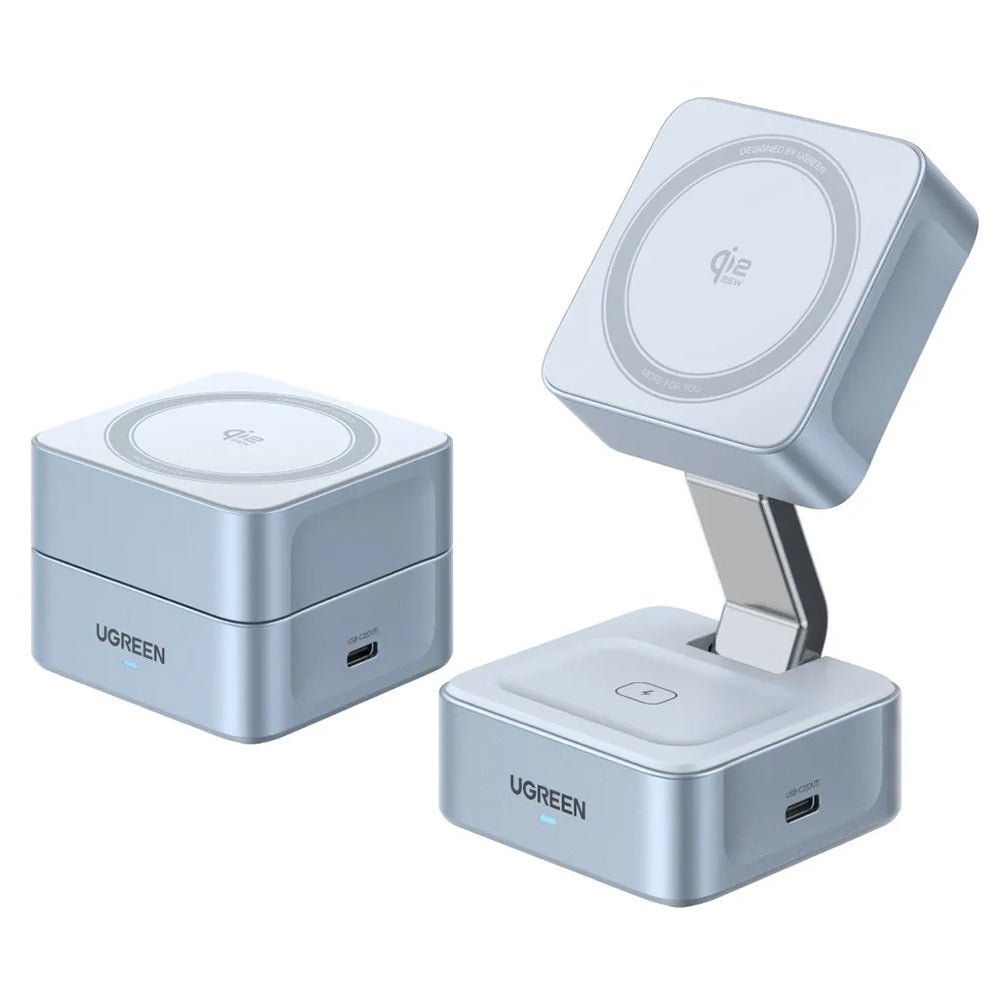 Caricabatterie Wireless UGREEN W752 2in1, 35W, 3A, 1 x USB-C, Blu