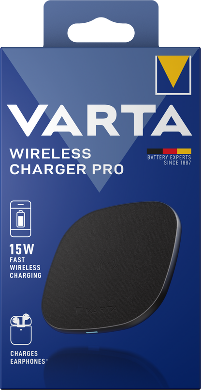 Caricabatterie di rete wireless Varta Pro, 15W, 1,67A, nero