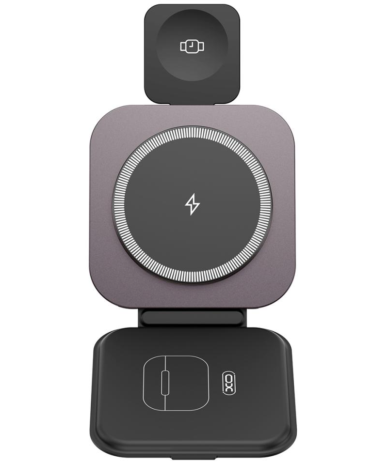 Wireless Network Charger XO Design CX035 3in1, 15W, 1.67A, Black, Resealed