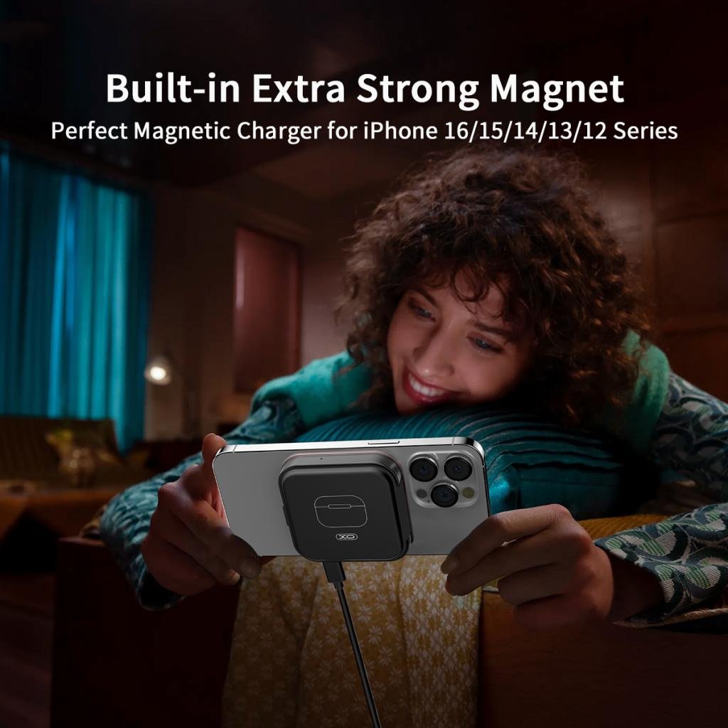 Caricabatterie Wireless Retea XO Design CX035 3in1, 15W, 1.67A, Nero